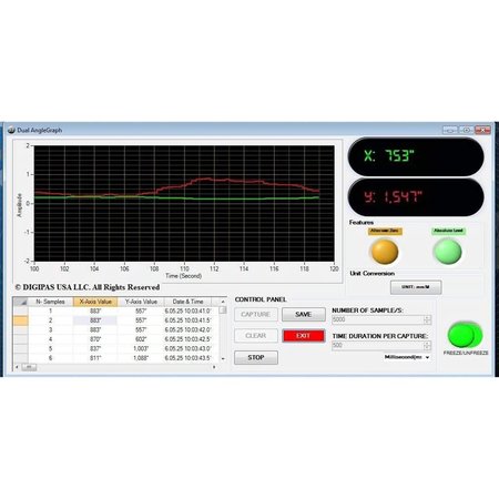 Digi-Pas 2AXIS ULTRAPrecision Digital Level, Inclinometer 02arcsec PC Sync PRO Software, NISTCompliant 2-09001-99